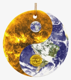 Yin Yang Earth Christmas Ornament - Ying And Yang Earth, HD Png Download, Transparent PNG