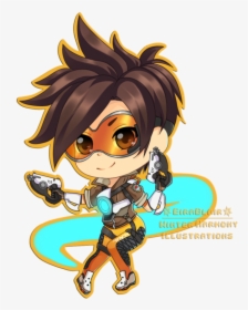 Hunter Clip Tracer - Tracer Chibi Overwatch, HD Png Download, Transparent PNG
