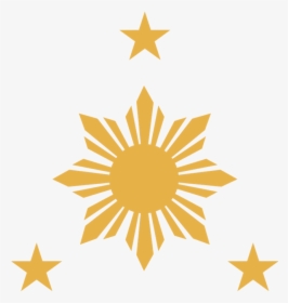 The Three Star And The Sun - Stars In Philippine Flag, HD Png Download, Transparent PNG