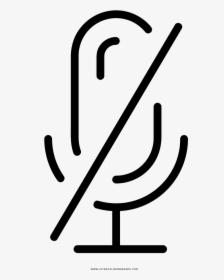 Mute Microphone Coloring Page - Microfono Muto Png, Transparent Png, Transparent PNG