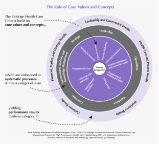 2019-2020 Baldrige Health Care Framework Role Of Core - Role Of Core Values And Concepts, HD Png Download, Transparent PNG