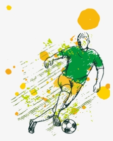 Soccer Game Background With Player Free Vector - Transparent Vector Soccer Player, HD Png Download, Transparent PNG