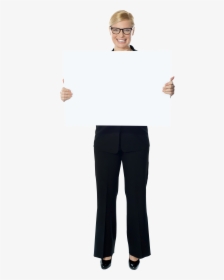 Transparent Girl Holding Sign Clipart - Advertising, HD Png Download, Transparent PNG
