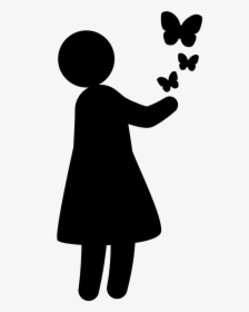 Girl With Butterflies - Scalable Vector Graphics, HD Png Download, Transparent PNG