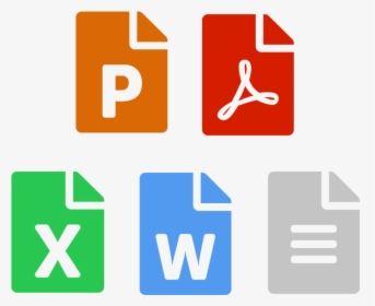 Icons Of Powerpoint, Pdf, Excel, Word, And Documents, - Excel Pdf Word Icon, HD Png Download, Transparent PNG