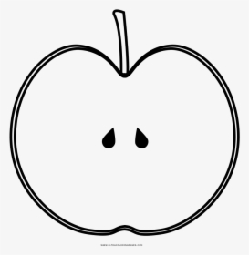 Apple Slice Coloring Page - Apple Slice Black And White, HD Png Download, Transparent PNG