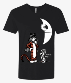 Darth Hobbes & Calvin Trooper Men S Premium V-neck - T-shirt, HD Png Download, Transparent PNG