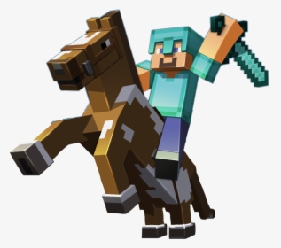 Story Toy Lego Pocket Edition Mode Minecraft - Minecraft Steve On Horse, HD Png Download, Transparent PNG