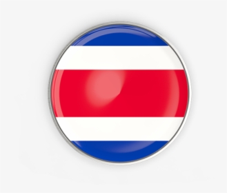 Round Button With Metal Frame - Costa Rica Round Flag Png, Transparent Png, Transparent PNG