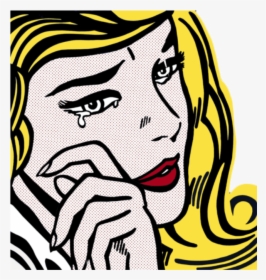 #comic #sad #dots - Roy Lichtenstein Crying Girl, HD Png Download, Transparent PNG