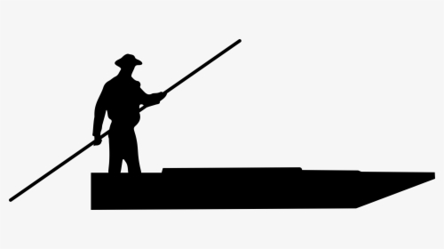 Fisherman Svg Boat Silhouette - Man On A Boat Silhouette, HD Png Download, Transparent PNG