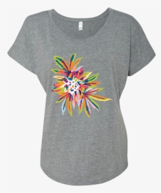 Color Burst Flower Women S Heather Triblend Shirt - Tri Blend, HD Png Download, Transparent PNG