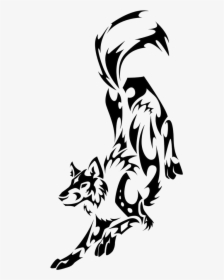 Tribal Transparent Body - Full Body Wolf Drawing, HD Png Download, Transparent PNG