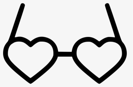 Romantic Valentine Day Glases Goggle Heart - Heart Shaped Sunglasses Drawing, HD Png Download, Transparent PNG