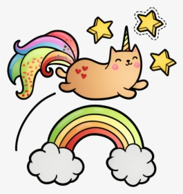 Unicat Caticorn Cat Rainbow Clipart , Png Download - Rainbow With Cat Clipart, Transparent Png, Transparent PNG
