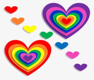 Clipart Transparent Background Rainbow Hearts, HD Png Download, Transparent PNG