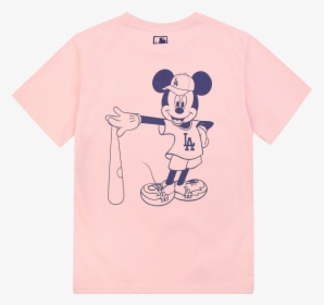Mlb X Disney Mickey Mouse Back Graphic T-shirt La Dodgers - Cartoon, HD Png Download, Transparent PNG