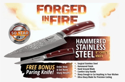 Forged In Fire Kitchen Knife, HD Png Download, Transparent PNG
