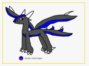 Xerneas Ender Dragon Fusion , Png Download - Cartoon, Transparent Png, Transparent PNG