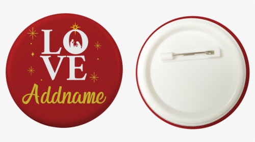 Xmas Love Nativity Scene Red Button Badge With Back - Circle, HD Png Download, Transparent PNG