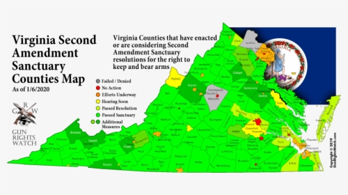 Virginia Wants To Close Non Govt - Virginia 2nd Amendment Sanctuary Counties Map, HD Png Download, Transparent PNG