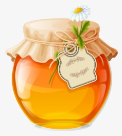 Honey Clipart Honey Bottle - Honey Jar Clipart Png, Transparent Png, Transparent PNG