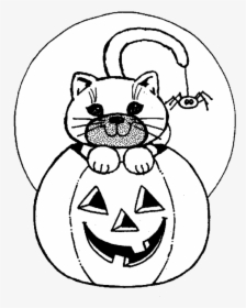 Printable Halloween Cat Coloring Pages, HD Png Download, Transparent PNG