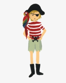 Pirate With Parrot Print & Cut File - Cartoon, HD Png Download, Transparent PNG