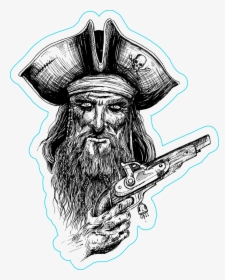 Gnarly Pirate Illustration Sticker - Vector Graphics, HD Png Download, Transparent PNG