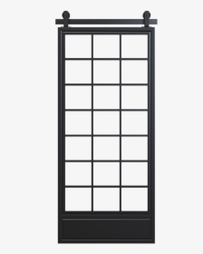 Bottom Panel Square Pane Metal Barn Door With Glass - Home Door, HD Png Download, Transparent PNG