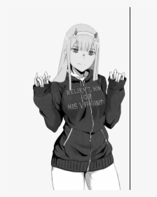 Zero Two Wearing Sweater - Zero Two With Hoodie, HD Png Download, Transparent PNG