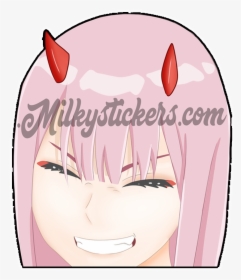 Image Of Smiling Zero Two Peeker - Cartoon, HD Png Download, Transparent PNG