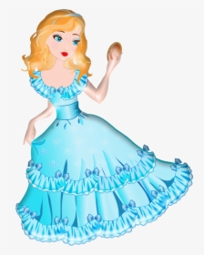 Hanger Clipart Quinceanera Dress - Princess With Blue Dress Clipart, HD Png Download, Transparent PNG