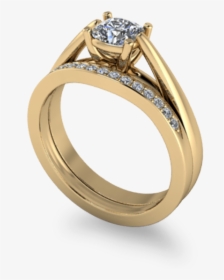 Gold Wedding And Engagement Ring In One, HD Png Download, Transparent PNG