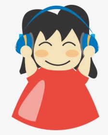 With Headphone Big Image - Wearing Headphones Clipart, HD Png Download, Transparent PNG