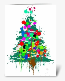 Christmas Tree Explosion Greeting Card - Christmas Tree, HD Png Download, Transparent PNG
