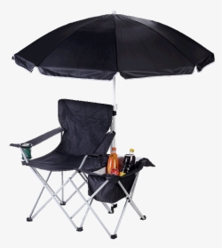 Folding Chair With Umbrella And Cooler, HD Png Download, Transparent PNG