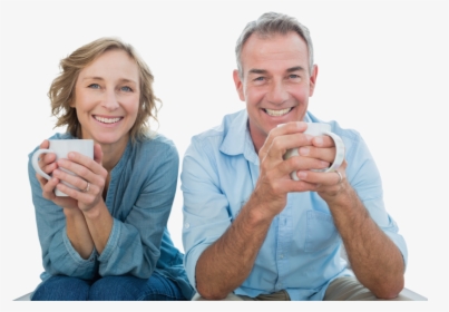 People Drinking Coffee At Home , Png Download - Middle Aged Man And Woman, Transparent Png, Transparent PNG
