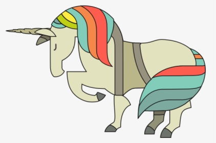Unicorn With Rainbow Mane - Mane, HD Png Download, Transparent PNG