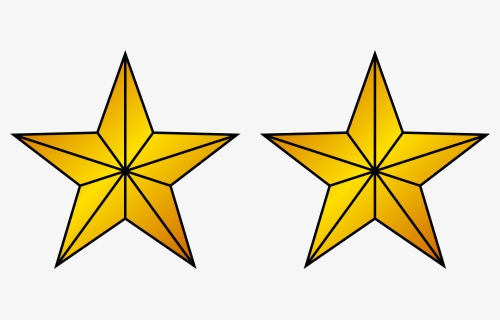 2 Gold Stars - 5 Star Insignia Gold, HD Png Download, Transparent PNG