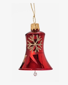 Bell Red With Golden Stars And Flakes - Bell, HD Png Download, Transparent PNG