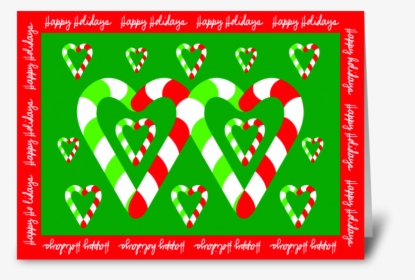 Christmas Candy Canes Of Love Greeting Card - Candy Cane, HD Png Download, Transparent PNG