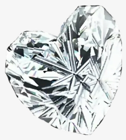 Diamond Heart Diamondheart Diamante Coracao White White - Diamond, HD Png Download, Transparent PNG