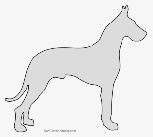 Free Great Dane Dog Breed Silhouette Pattern Scroll - Great Dane Silhouette, HD Png Download, Transparent PNG