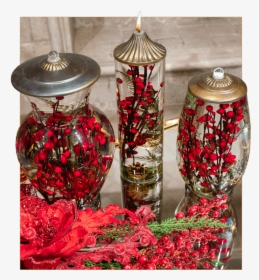 Red Berry Oil Candles - Floral Design, HD Png Download, Transparent PNG
