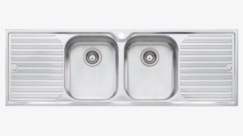 Long Clip Sink - Double Bowl Double Drainer Kitchen Sink, HD Png Download, Transparent PNG