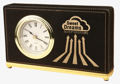 Black & Gold Leatherette Horizontal Clock - Engraving, HD Png Download, Transparent PNG
