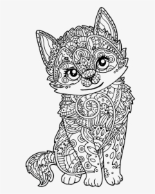 Mandala Cat Coloring Pages, HD Png Download, Transparent PNG