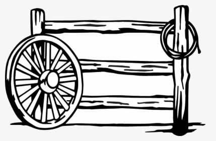 Transparent Wagon Wheel Clipart - Wagon Wheel And Fence Clip Art, HD Png Download, Transparent PNG