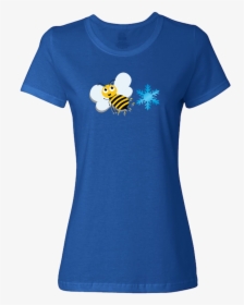 Bee Chill Blue Ladies Short Sleeve T Shirt With A Bee, HD Png Download, Transparent PNG